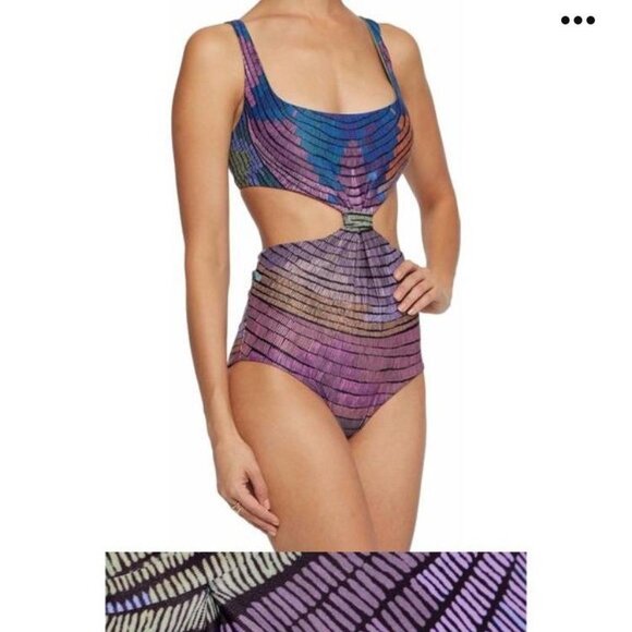 Mara Hoffman radial knot one piece swimsuit - Picture 2 of 6